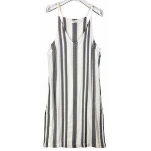 Seafolly Dress Size Medium White Black V-Neck Sleeveless Slip Dress / Cover Up